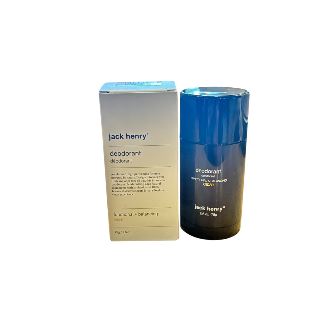 Jack Henry Deodorant Cedar Functional Balancing Natural 2.6 oz NIB Clean Formula